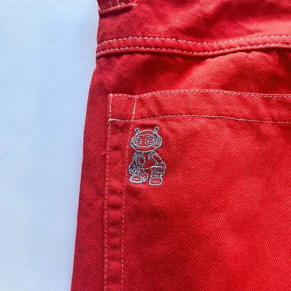 DIGITS 238 ROBO DENIM MEN'S ORANGE BAGGY STREETWEAR WIDE LEG JEANS - XS - Picture 11 of 12